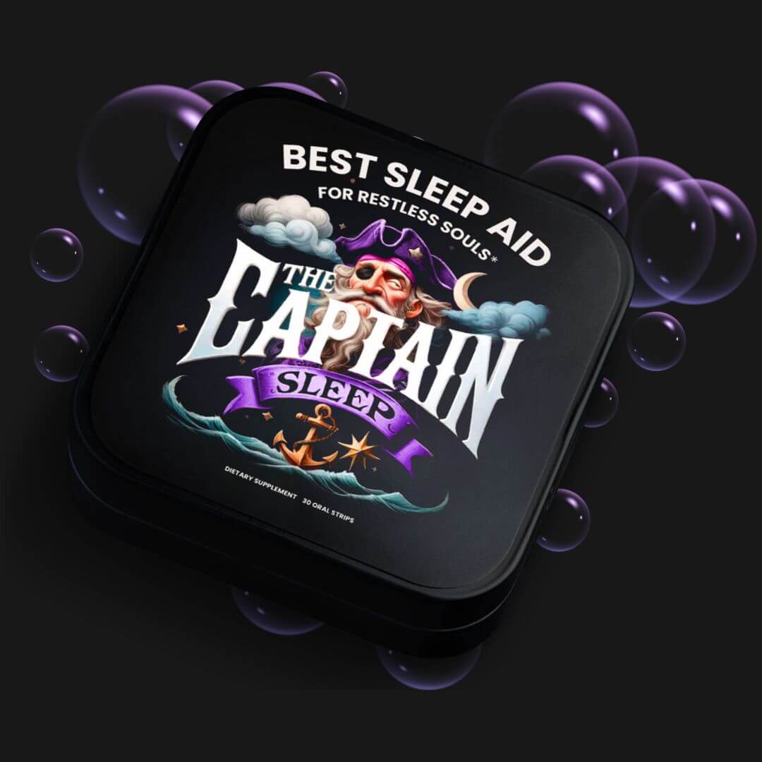 The Captain Sleep, Sleep Strips - All Natural Sleep Aid, Raspberry Flavor, 1mg Melatonin, Sleep Supplement, 30 pcs